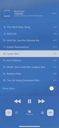 Track list view