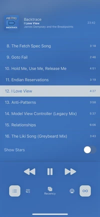 Track list view