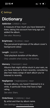 Dictionary view